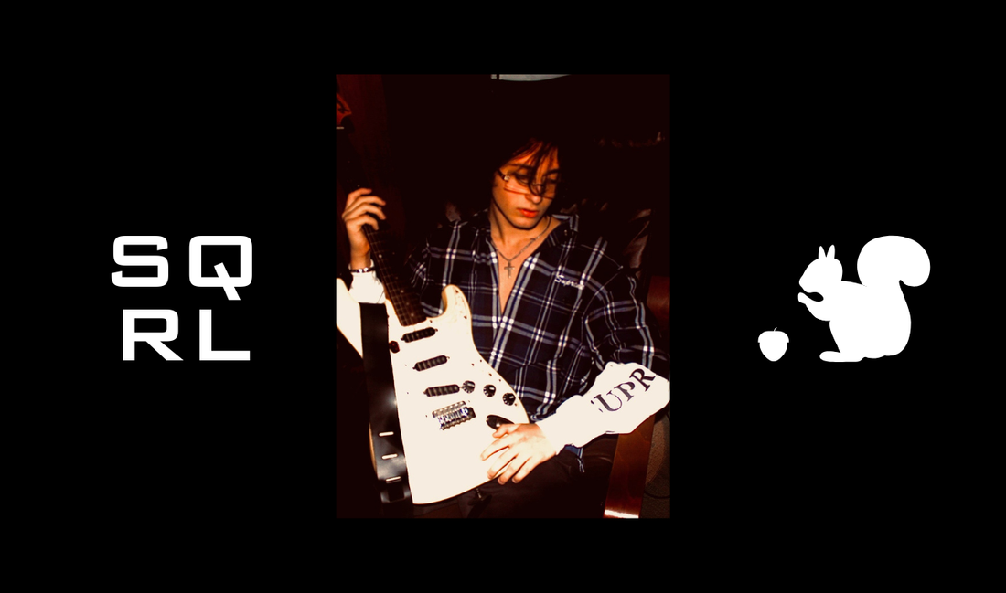 Lucas Delhani wearing SQRL Mirage Blue Light Glasses