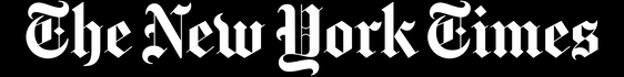 The New York Times logo in white text on a black background